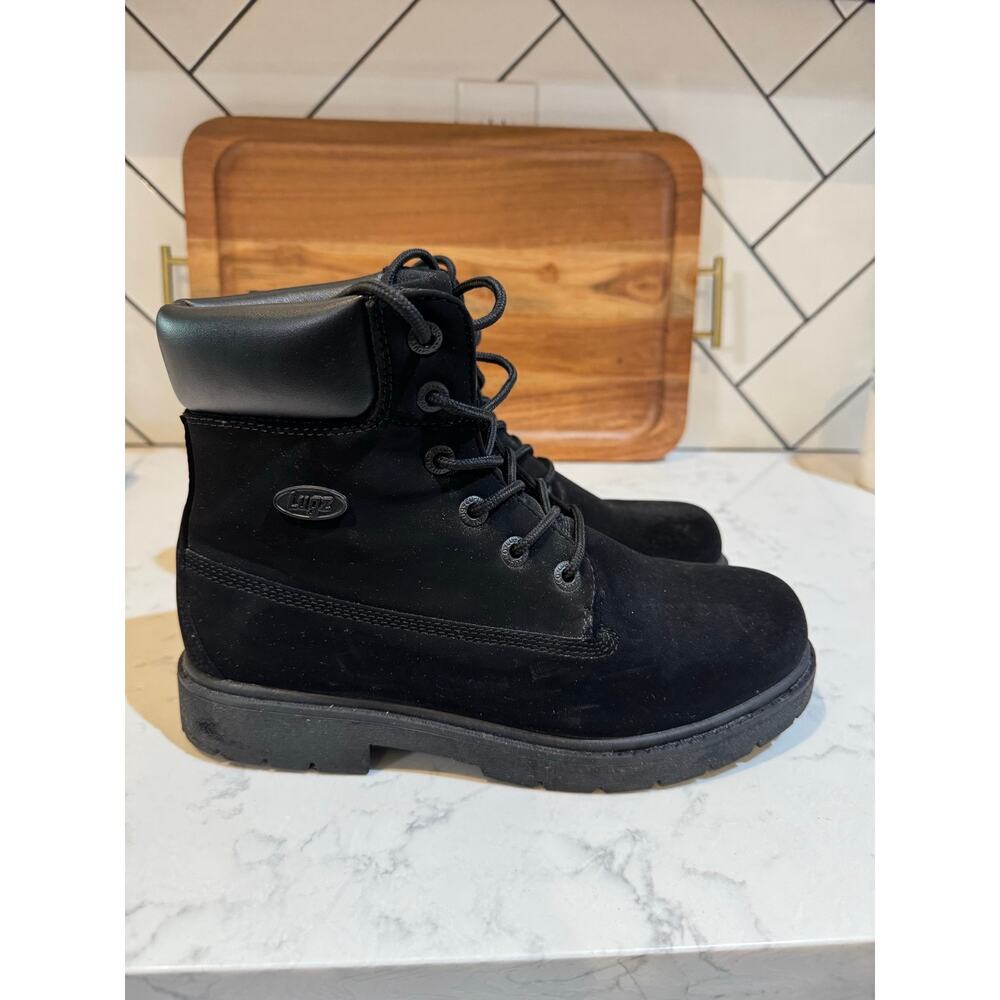 Lugz Convoy black Round Toe Boot size 9 Retro hip hop rugged street neutral